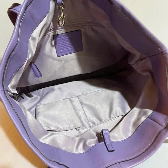 Coach beige canvas leather tote handbag - Picture 6 of 12